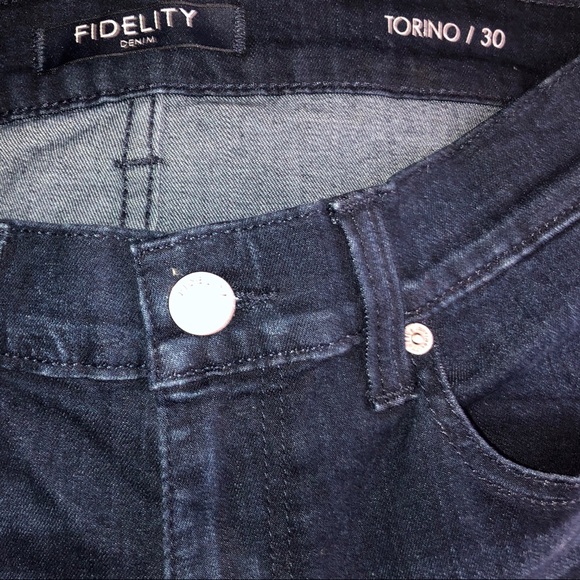 Fidelity DenimTorino Slim Dark Wash Jeans Size 30 Waist: 30” Inseams: 36.5” - Picture 14 of 16